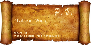 Platzer Vera névjegykártya